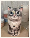 Custom Cat Memorial Urn – Hand-Painted from Your Photos