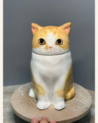 Custom Cat Memorial Urn – Hand-Painted from Your Photos