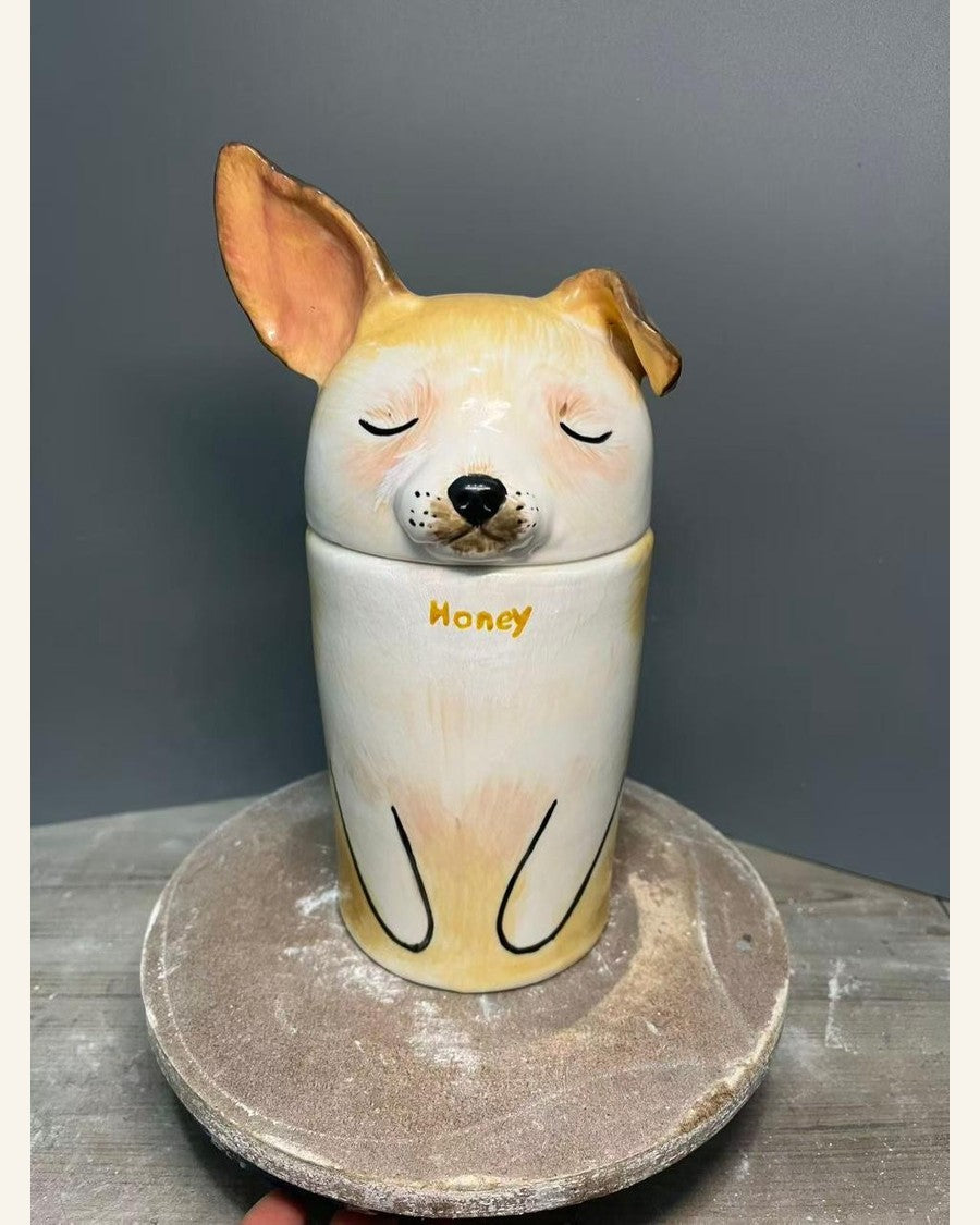 Custom Dog Memorial Urn – Hand-Painted from Your Photos