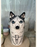Custom Dog Memorial Urn – Hand-Painted from Your Photos