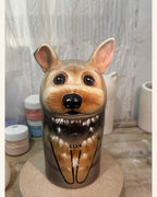 Custom Dog Memorial Urn – Hand-Painted from Your Photos