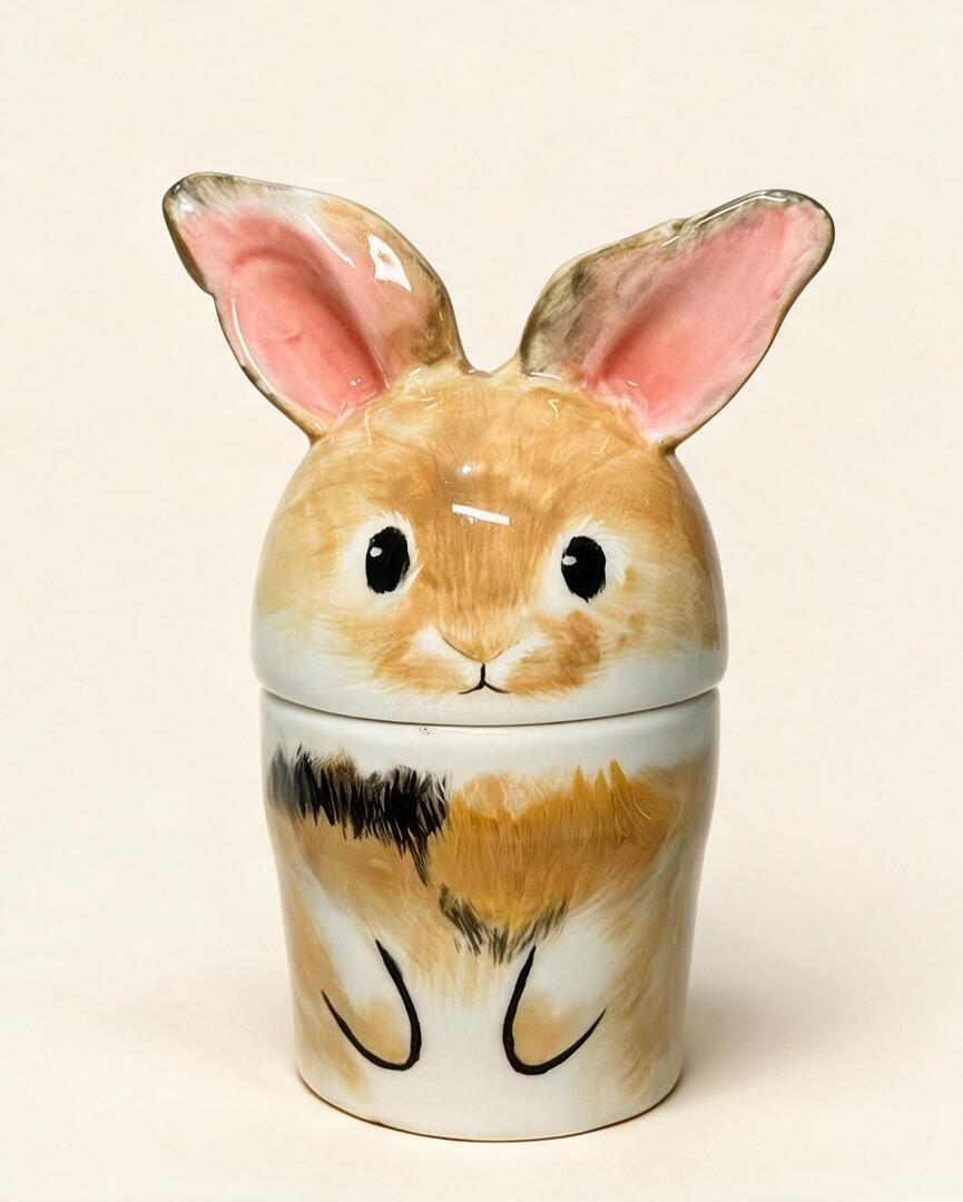 Custom Rabbit Memorial Urn – Hand-Painted from Your Photos