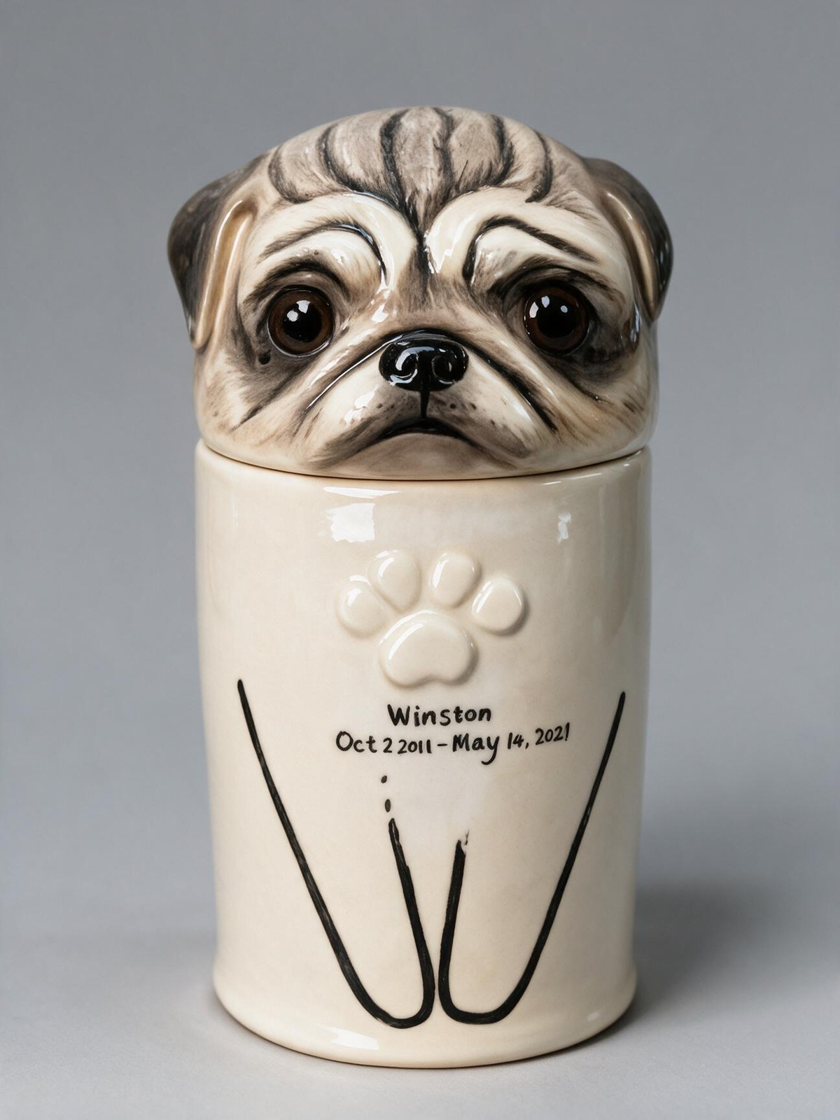 Custom Dog Memorial Urn – Hand-Painted from Your Photos