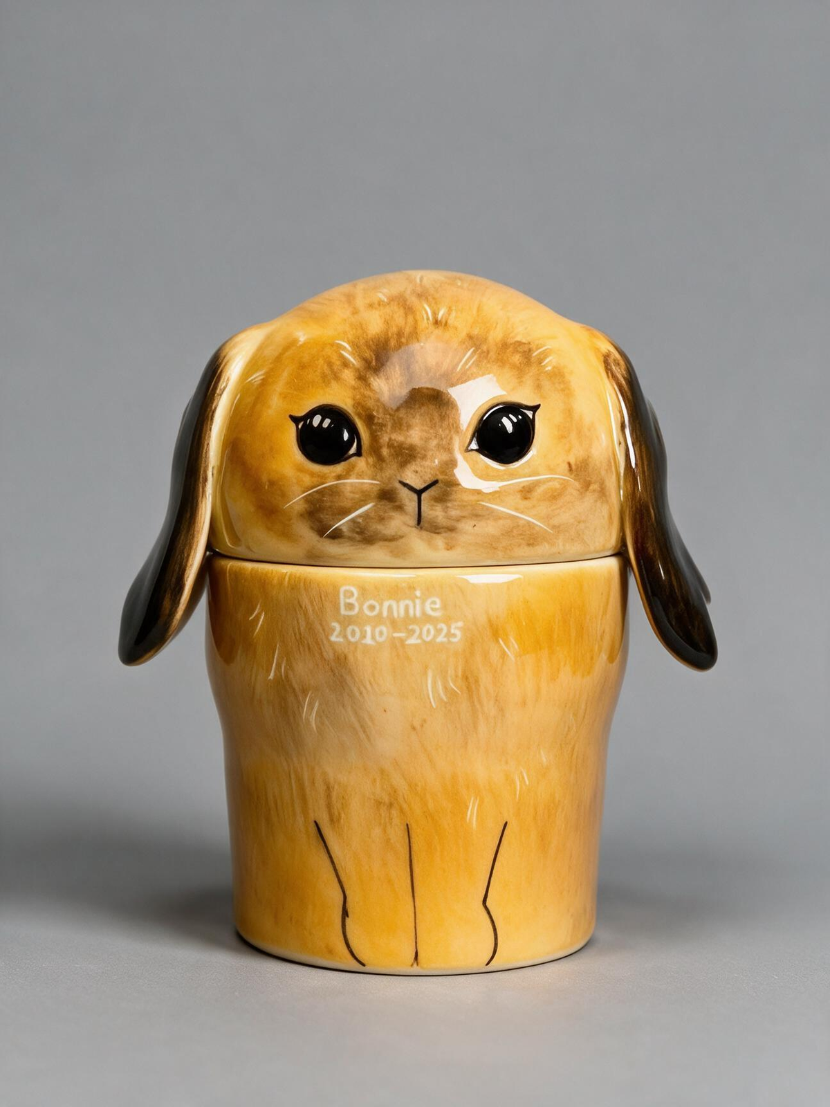 Custom Rabbit Memorial Urn – Hand-Painted from Your Photos