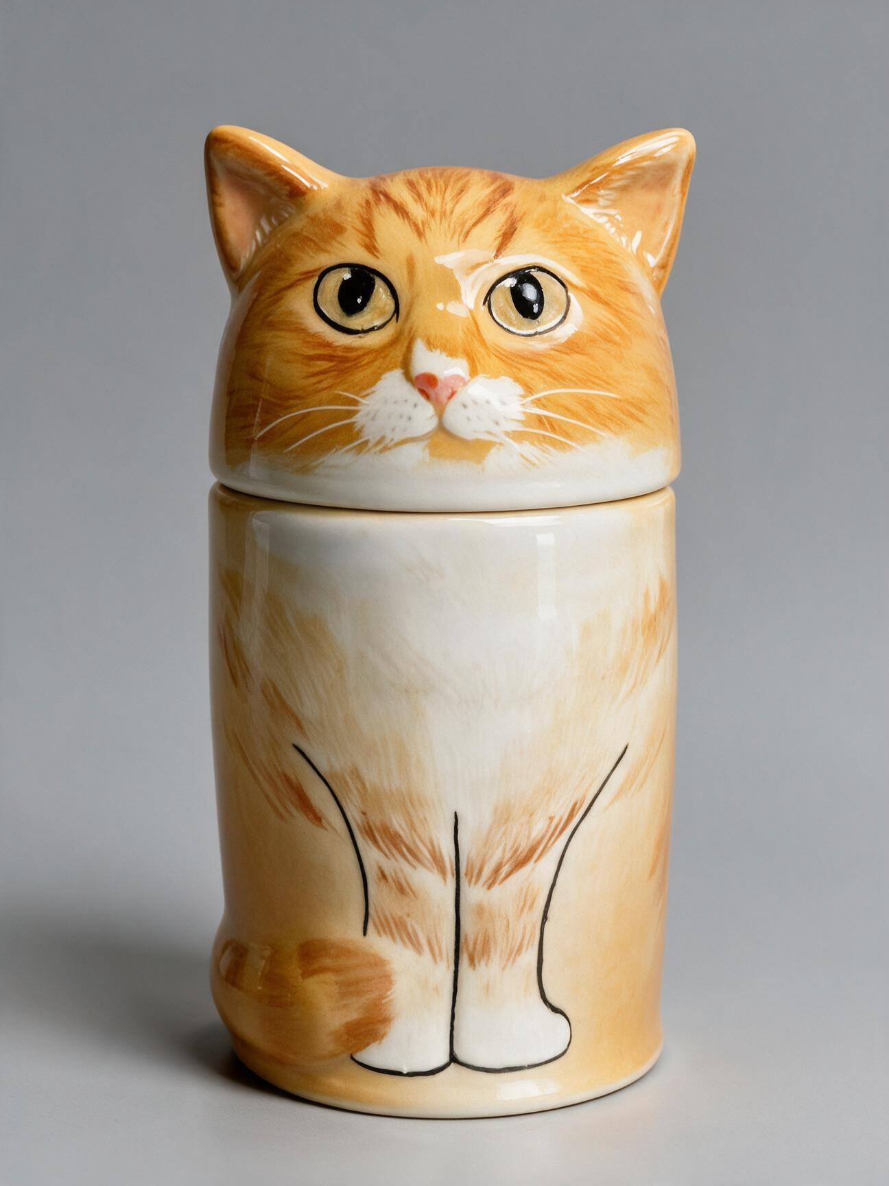Custom Cat Memorial Urn – Hand-Painted from Your Photos
